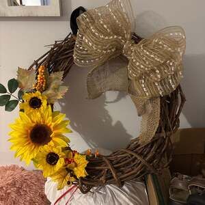 Sunflower Wreath,fall Wreath,wreath for Front Door,everyday Wreath,fall decor